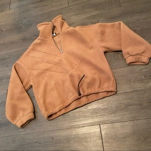 Tan Forever 21 Teddy cropped sweatshirt size small